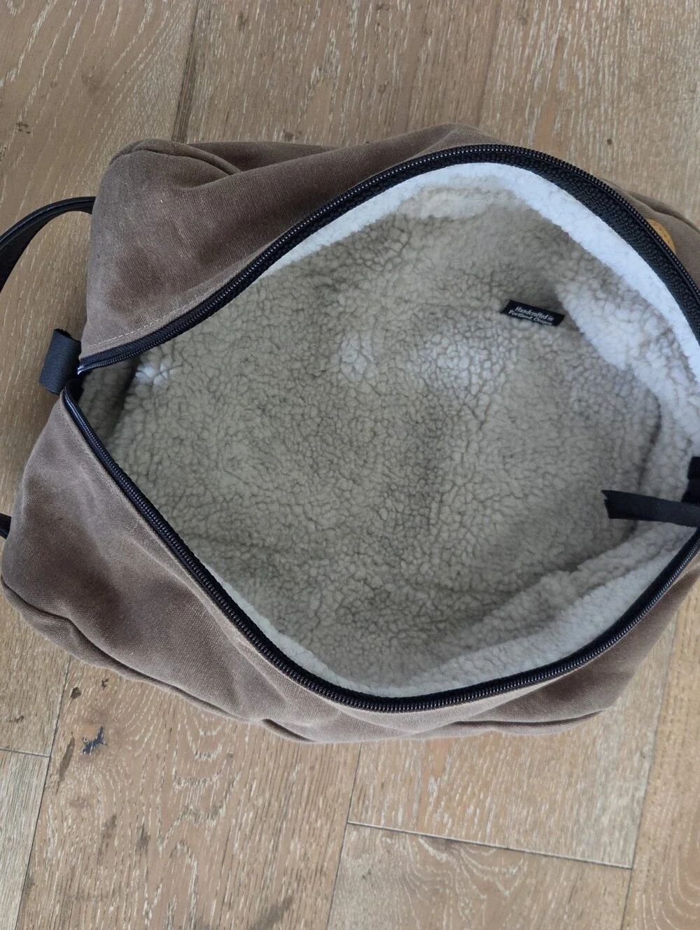 The MacKenzie Waxed Canvas Leather Trim Custom Golf Shoe Bag Sherpa Lined USA
